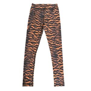 The Upside Tiger Print Leggings Orange Black Activewear Size US 8 M Athleisure